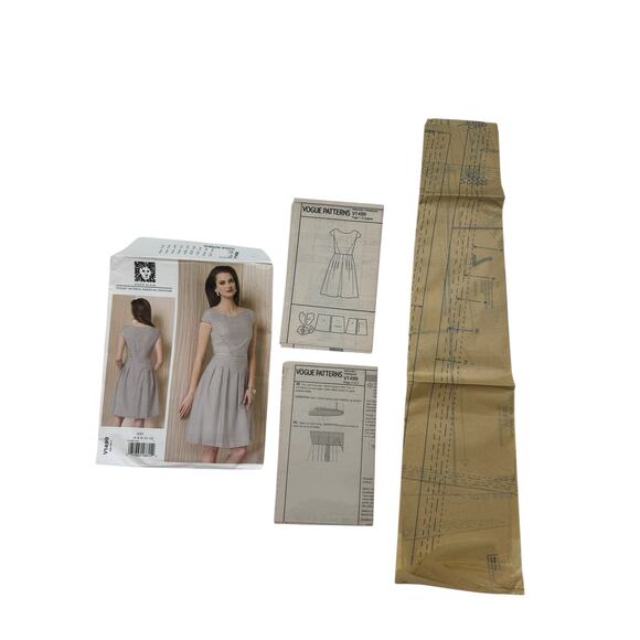 VOGUE Anne Klein Pleated Cap Sleeve Dress Pattern V1499 Size AX5 Uncut Career - Picture 5 of 5